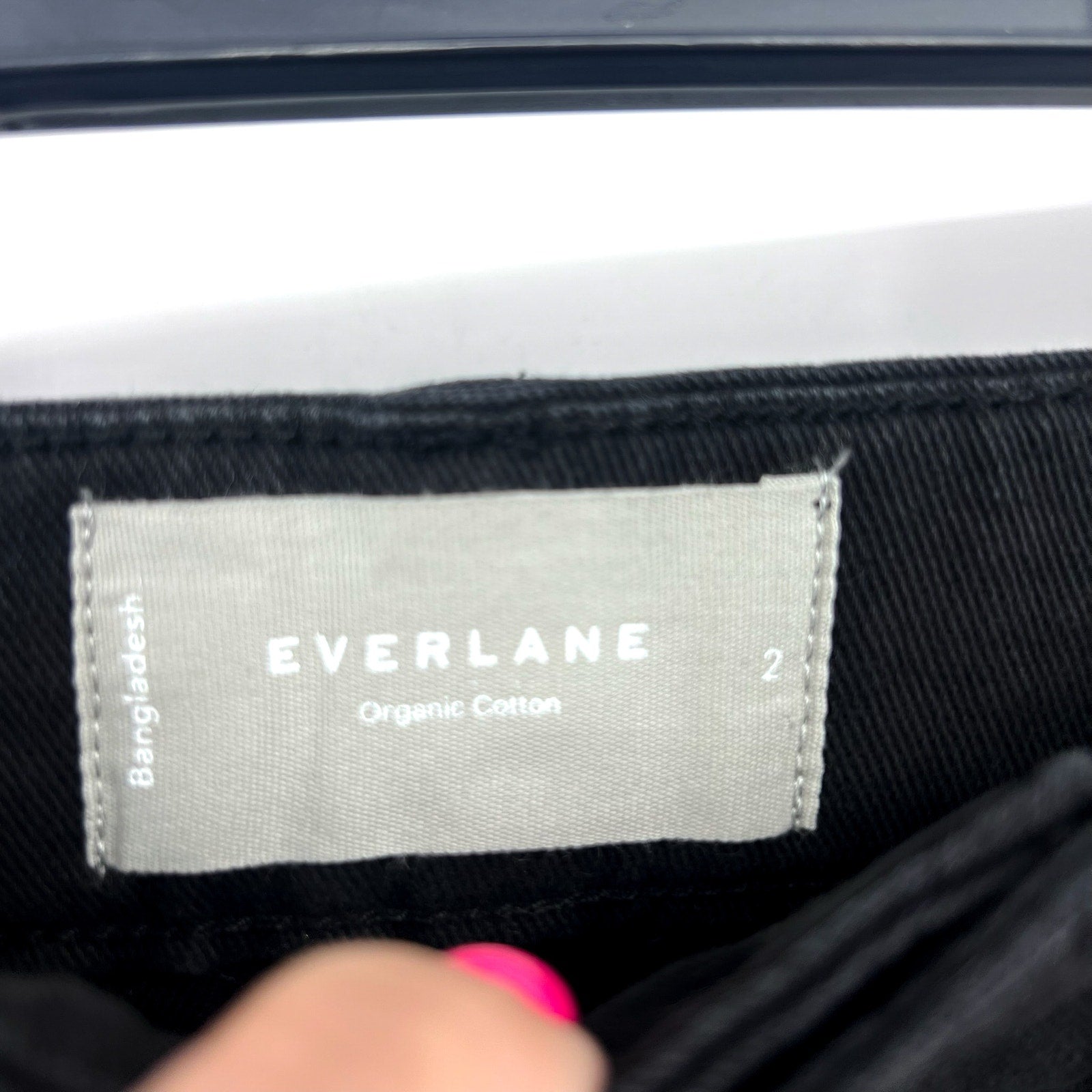 EVERLANE Womens Organic Wide-Leg Crop Pants Size 2 Black Chino Stretch Twill NWT