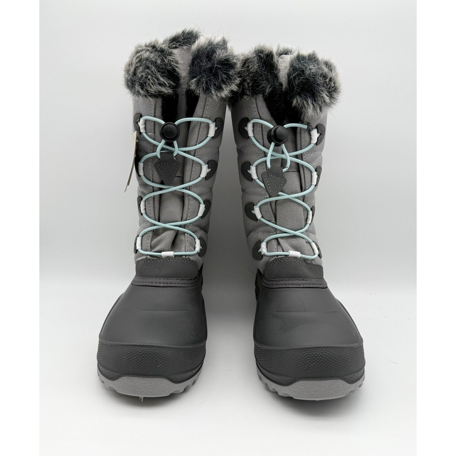 Kamik Kids SNOWANGEL Boots US 7 EU 39 Grey Blue Fleece Insulated Waterproof NIB