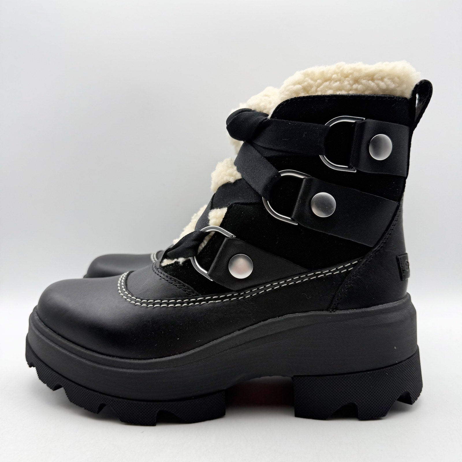 Sorel Womens Joan FRWD Cozy Boots US 6.5 EU 37.5 Black Leather Waterproof NIB