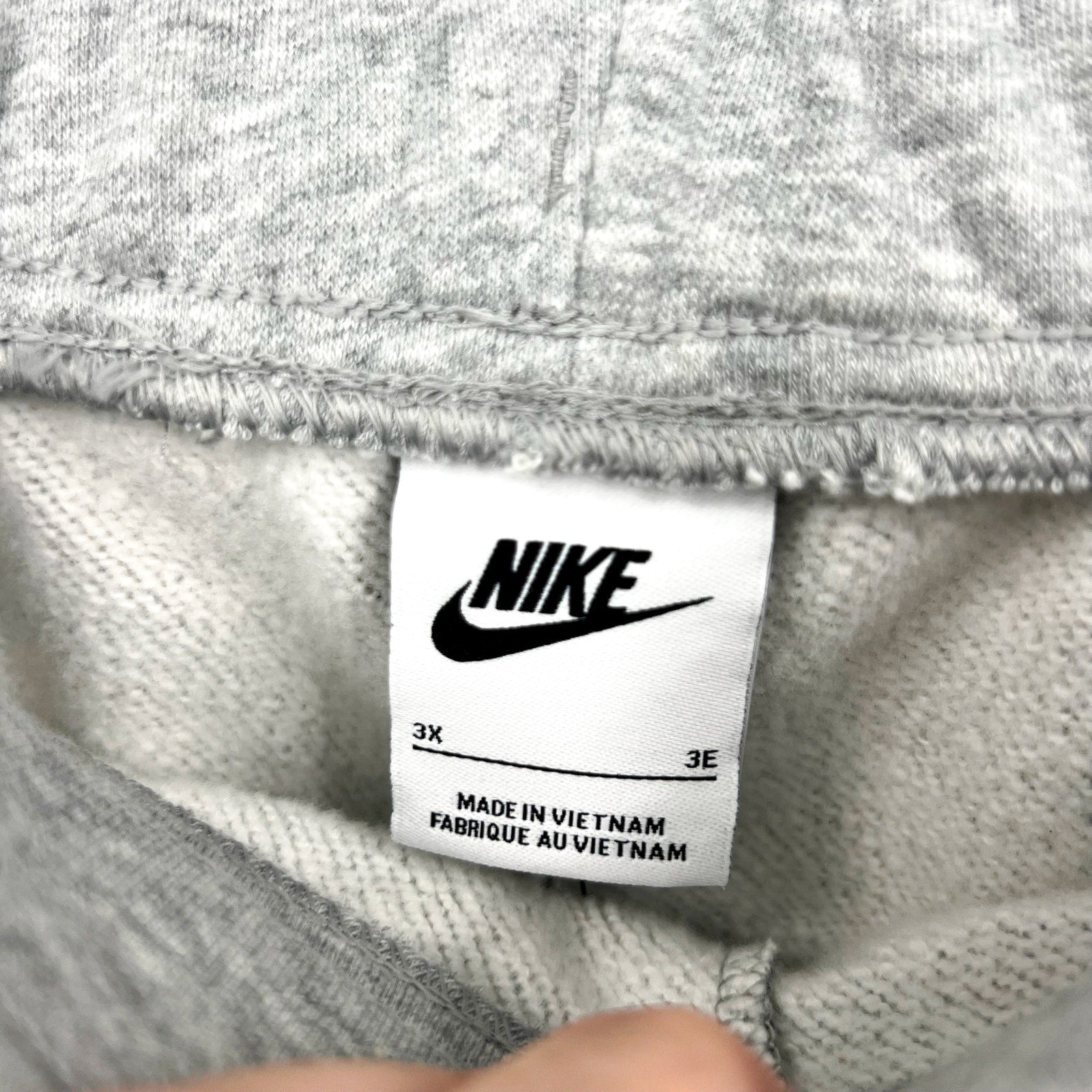 NIKE Womens Club Fleece Mid-Rise Jogger Pants 3X Grey White Sweatpants NWT