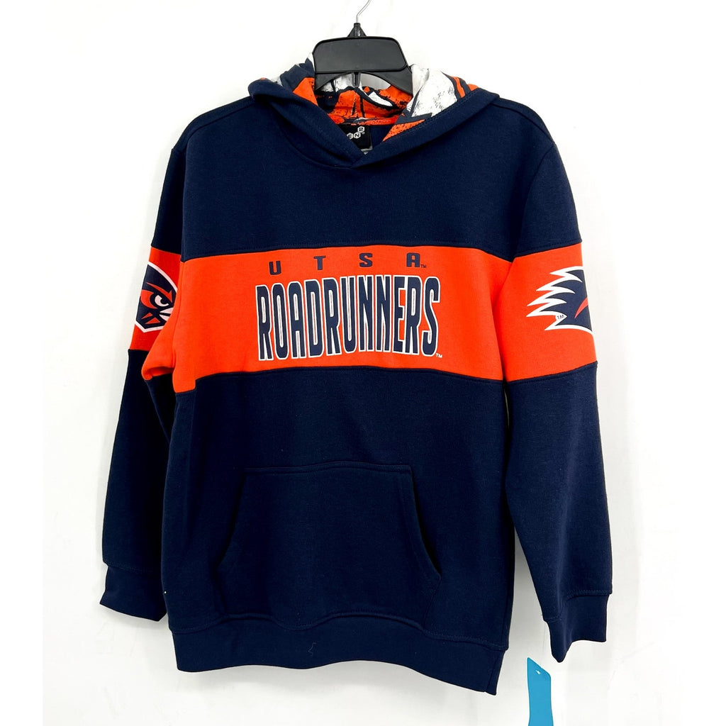 GEN 2 Kids UTSA Roadrunners Red Zone Hoodie Sweatshirt Large Navy Blue NWT