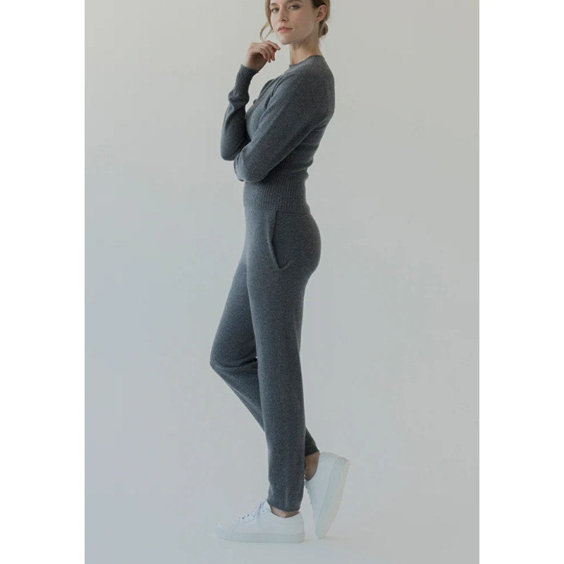 ACTIVE CASHMERE Women's Fitted Cashmere Sweater XS Charcoal Gray Crewneck NWT
