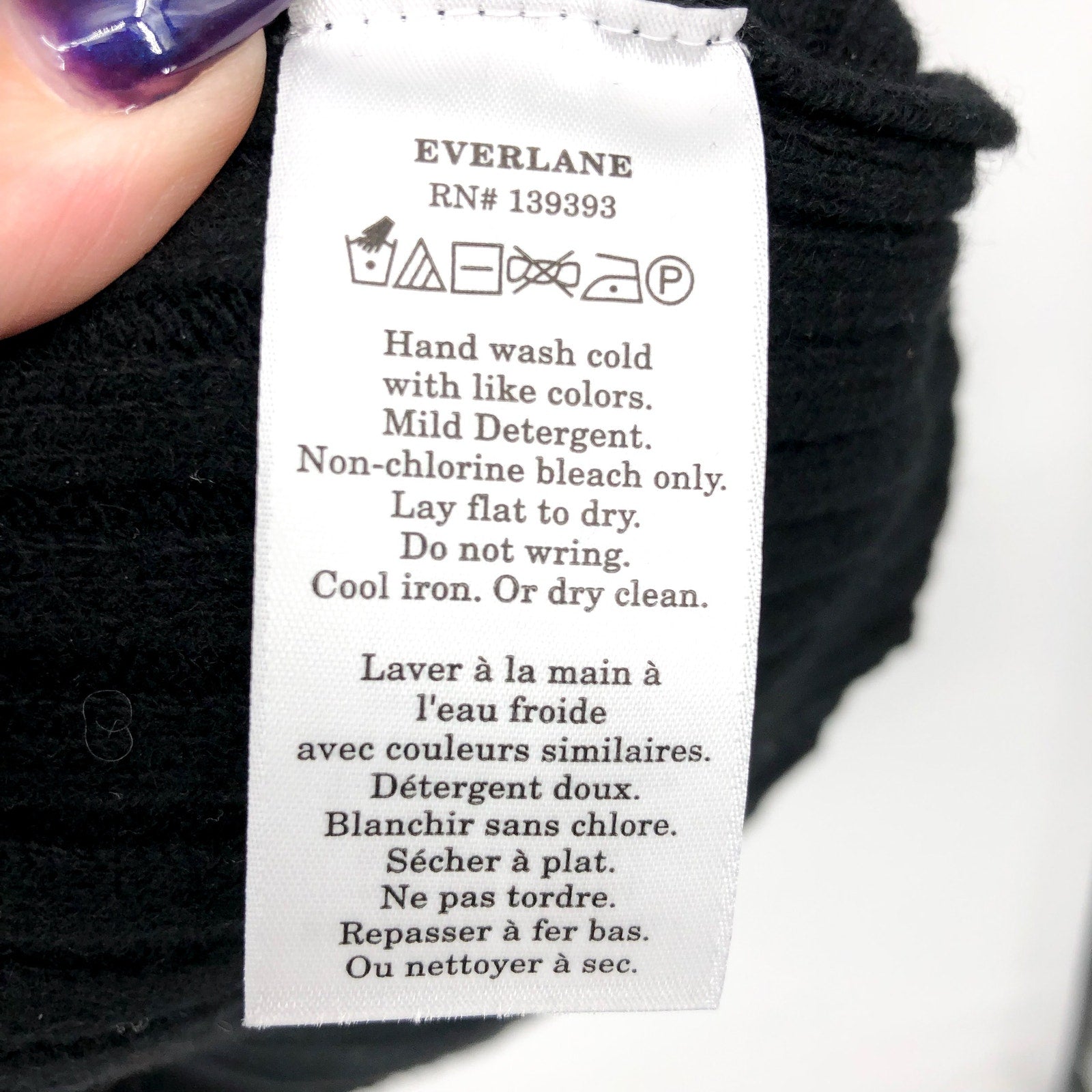 Everlane Womens The Cashmere Oversized Turtleneck Sweater Large Core Black NWT