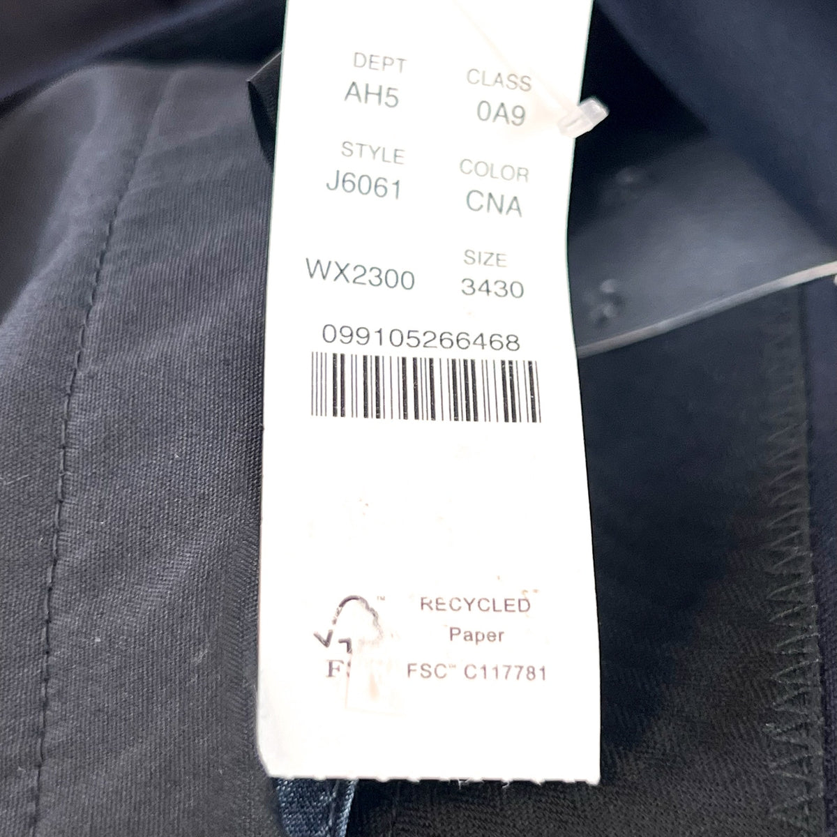 J.CREW Men's Bowery Slim-fit Pants 34x30 Cadet Navy Blue Wool Blend J6061 NWT