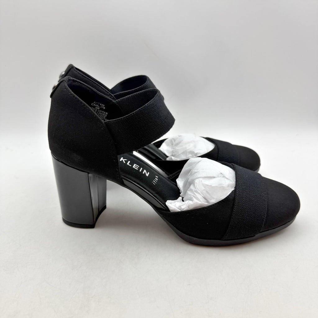 Anne Klein Womens Cailyx Ankle Strap Pumps Size 8 M Black Heels NIB