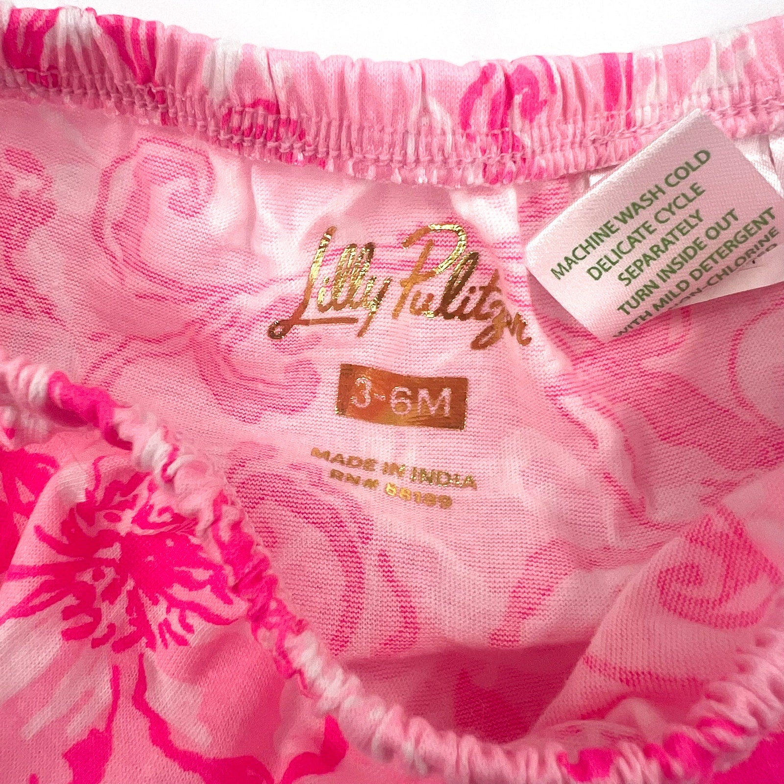 LILLY PULITZER Infant Charlize Dress 3-6M Conch Shell Pink Flamingle Garden NWOT