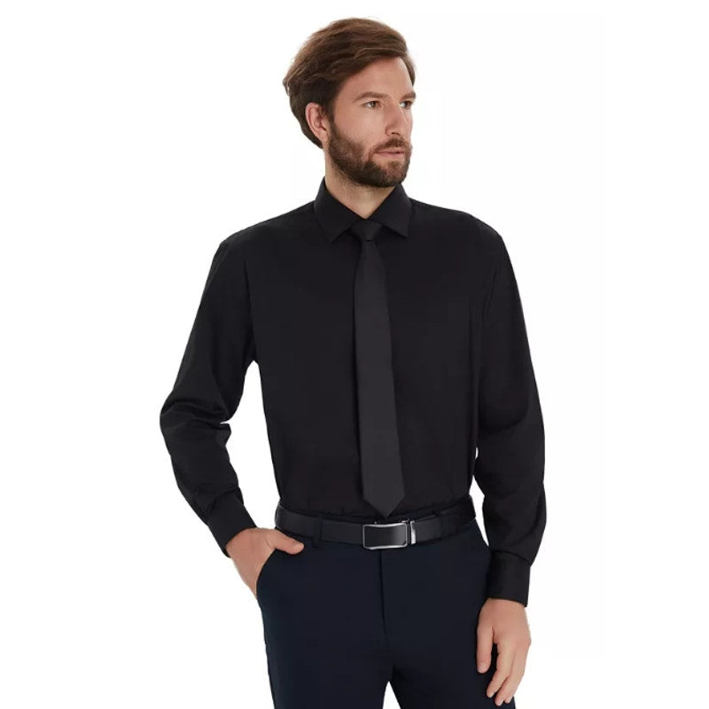 ALFANI Men's Regular-Fit Button Down Dress Shirt Small Black Long Sleeve NWT