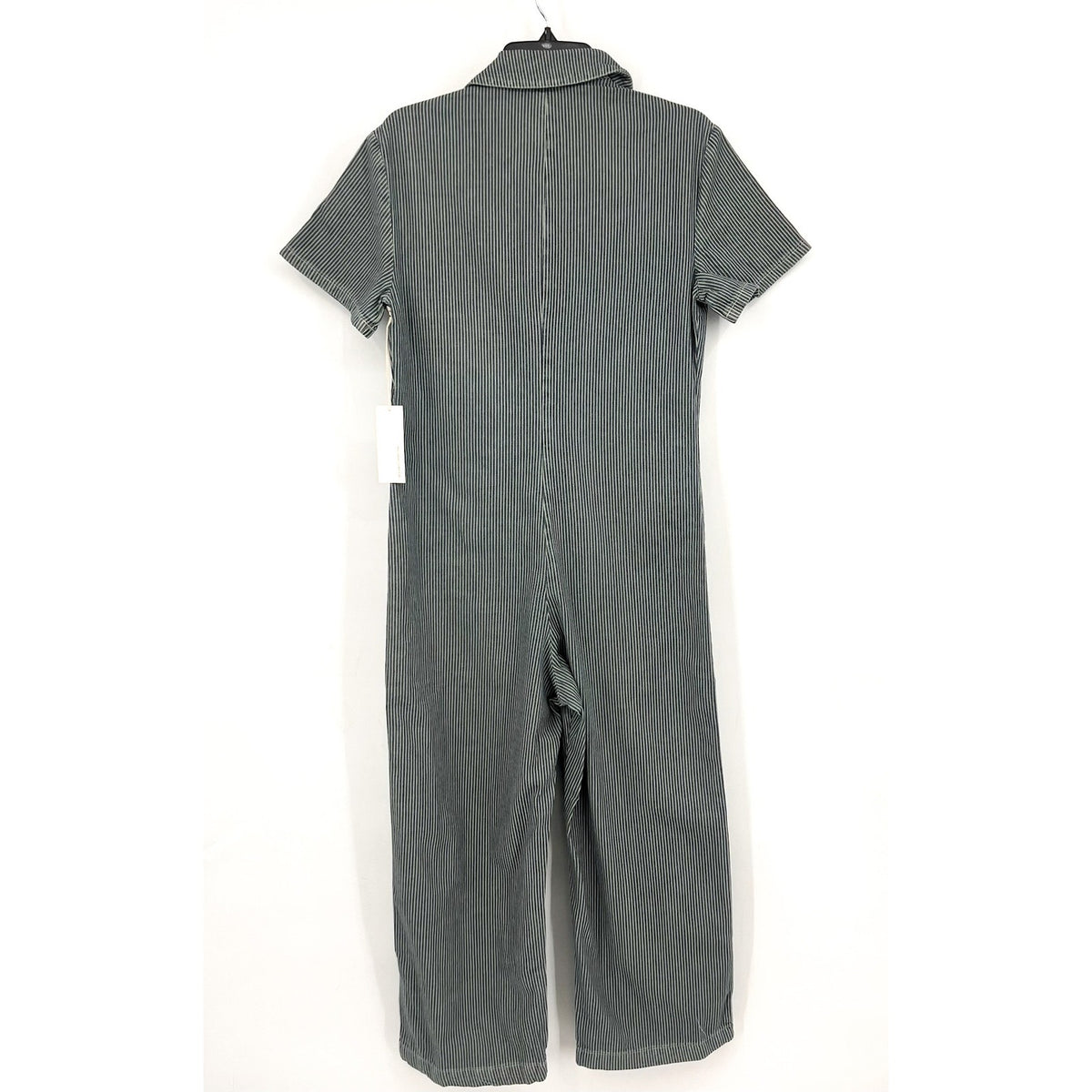 LACAUSA Womens Railroad Lucky Jumpsuit Small Blue Sea Salt Stripe NWT