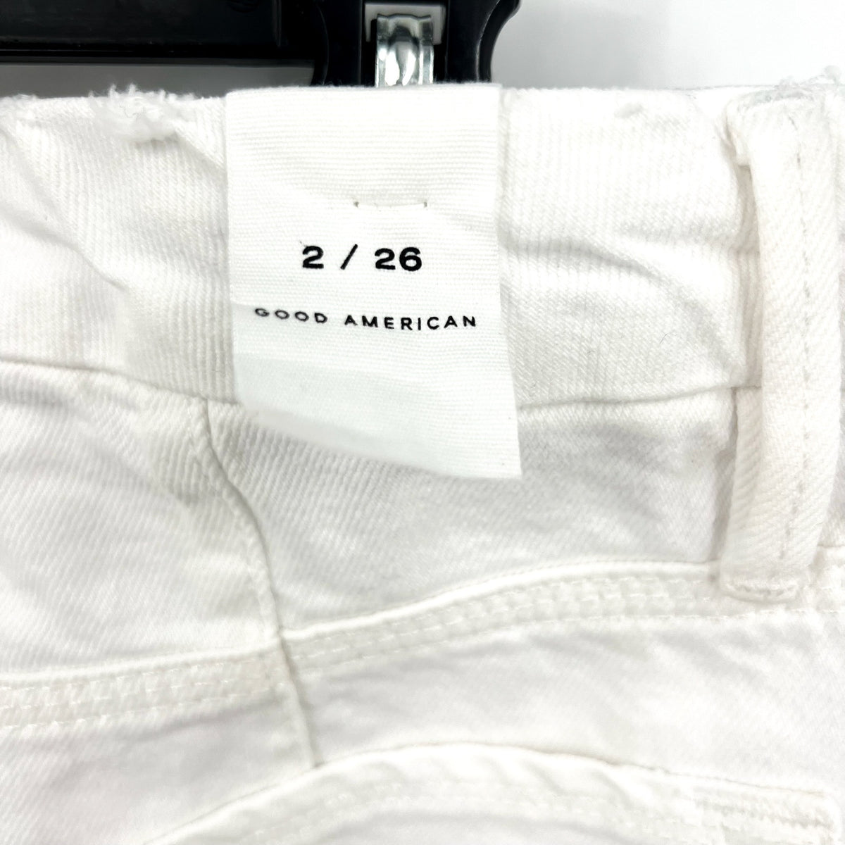 GOOD AMERICAN Good '90s Duster Natural Fray US Size 2 - 26 White Distressed NWOT