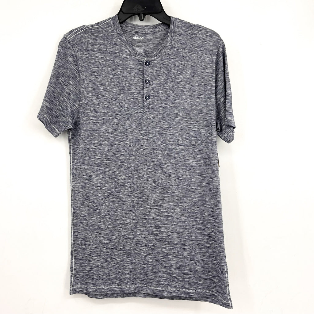 ABOUND Mens Jersey Slub Henley Tee Small Navy Blue White Short Sleeve Cotton NWT