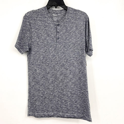 ABOUND Mens Jersey Slub Henley Tee Small Navy Blue White Short Sleeve Cotton NWT