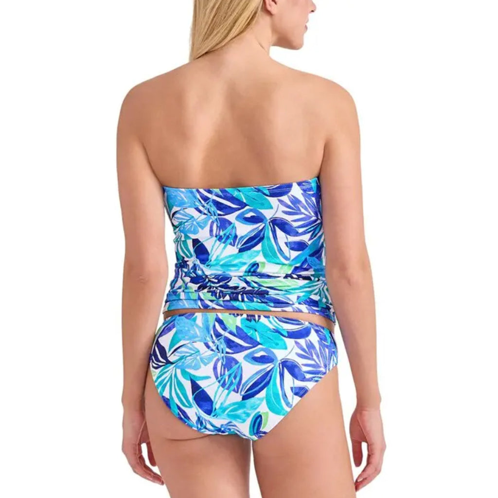 TOMMY BAHAMA Marina Bandeau Tankini Top Large Beach Glass Blue Island Cays NWT