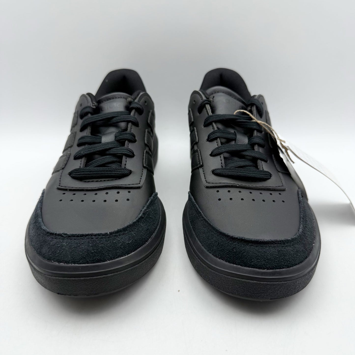 Adidas Kids Court Block Tennis Sneakers US 6.5 Black Vegan Leather NIB