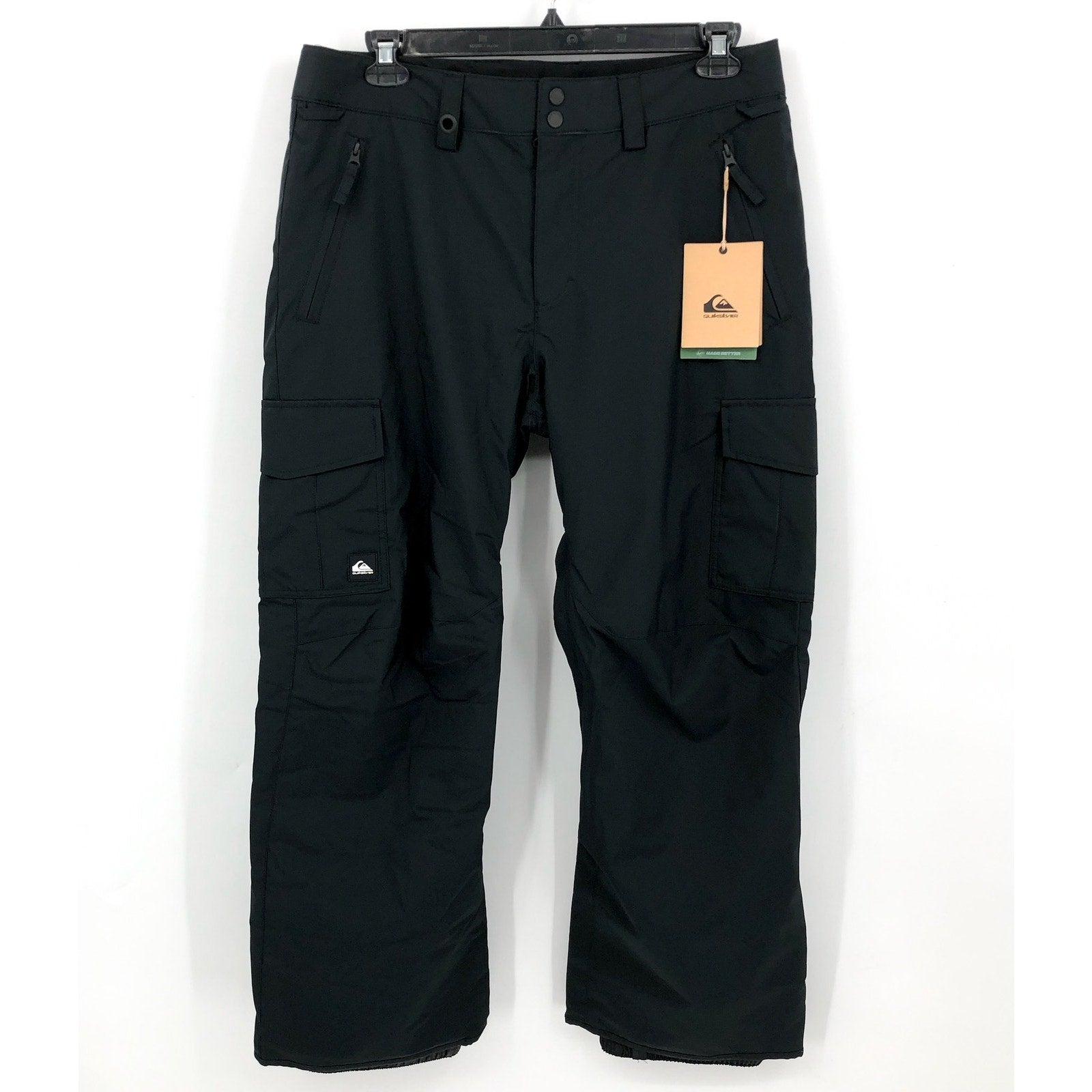 QUICKSILVER Men's Porter Snow Pants Large Black Waterproof Outdoor NWT