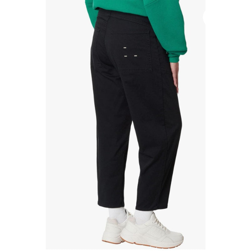 LABEL Womens Go-To Pants Large Black Relaxed Fit High Rise Crop Pockets NWT