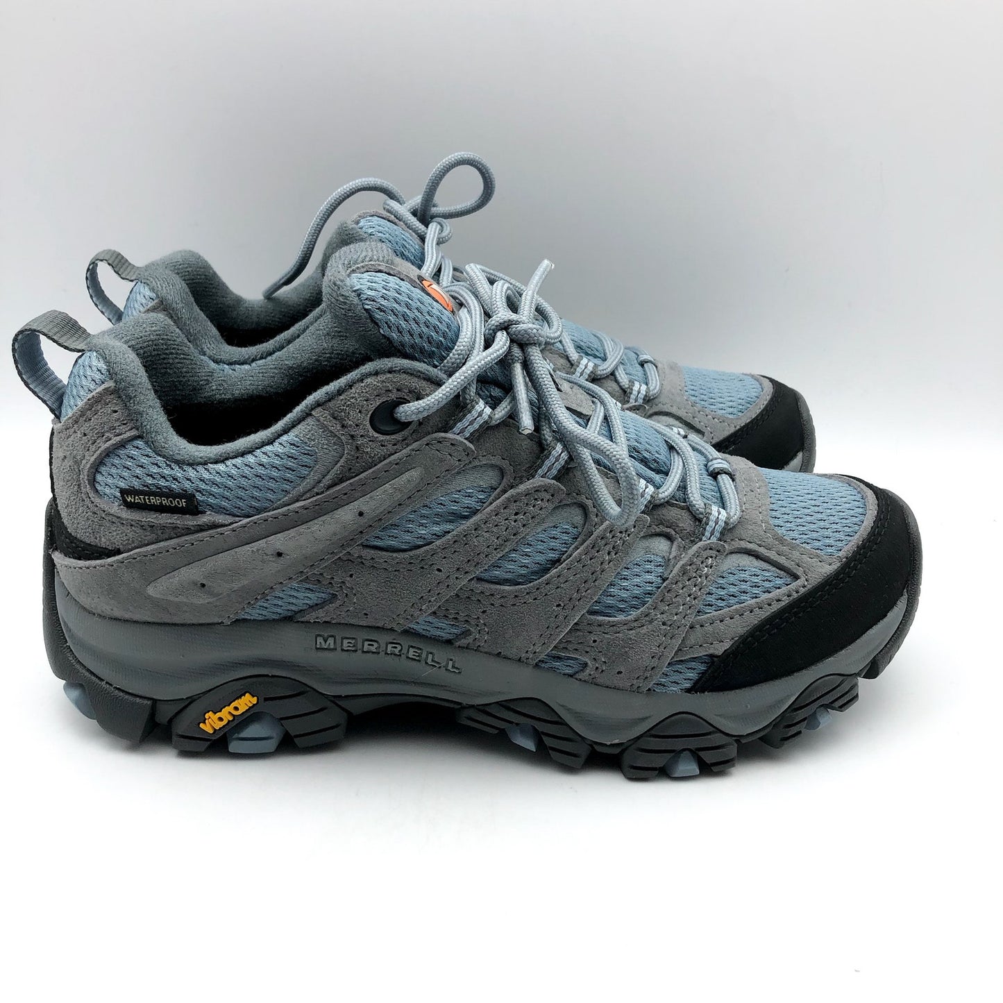 Merrell Womens Moab 3 Hiking Sneaker US 6.5 EU 37 Blue Grey Suede Waterproof NIB