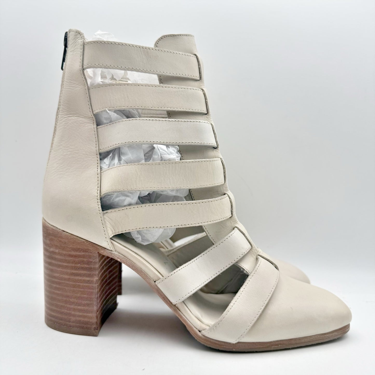 Vintage Foundry Womens Vivi Heel Sandals US 8.5 EU 39 Ivory Leather NWOB