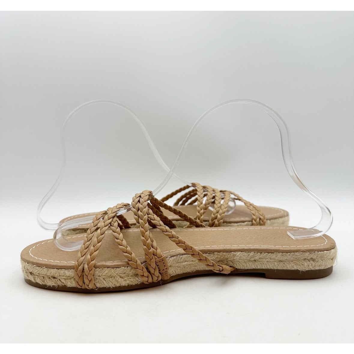 Madewell Women's Kathryn Espadrille Slide Sandal US 8.5 Brown Leather MD777 NWOB