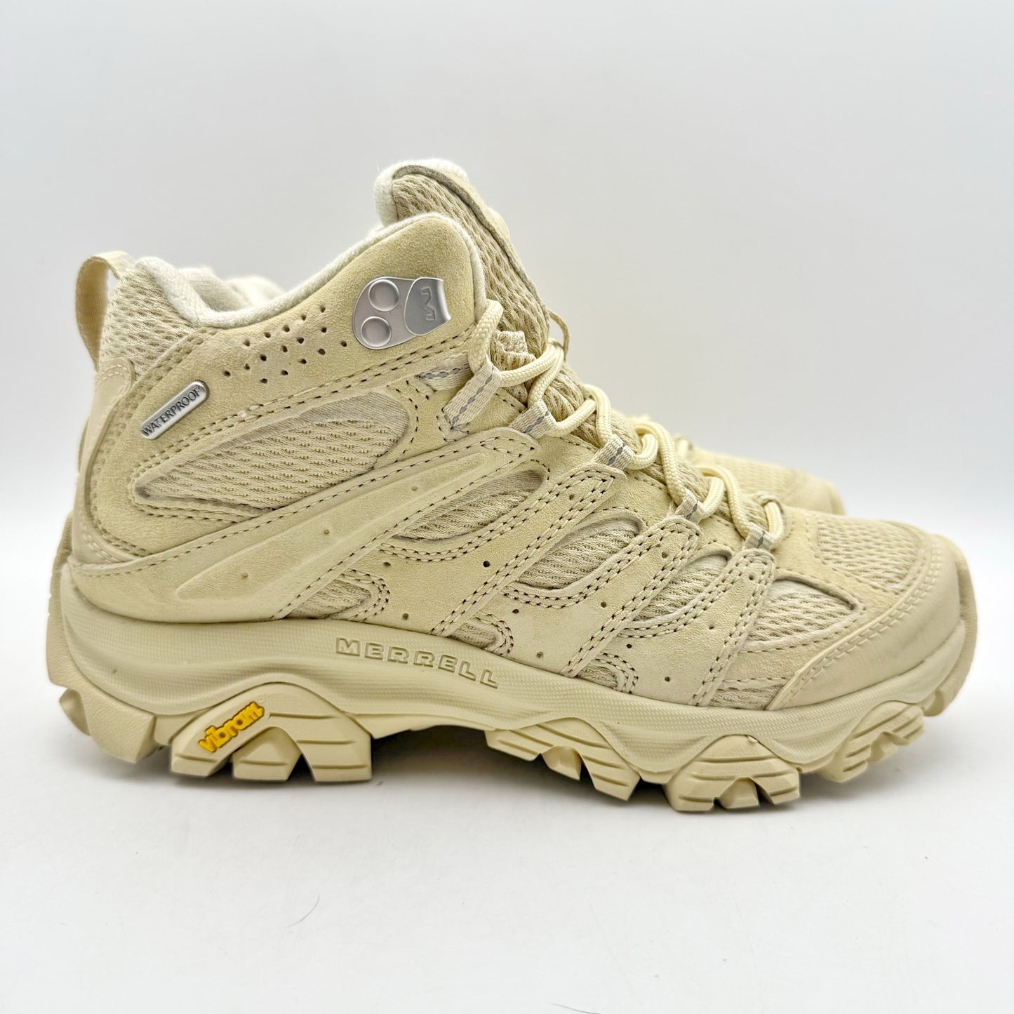 Merrell Womens Moab 3 Mid Hiking Boots US 7.5 M EU 38 Tan Yellow Waterproof NWOB