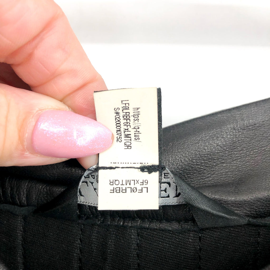 LAUREN RALPH LAUREN Knife-Pleated Lambskin Miniskirt Size 10 Black Leather NWOT