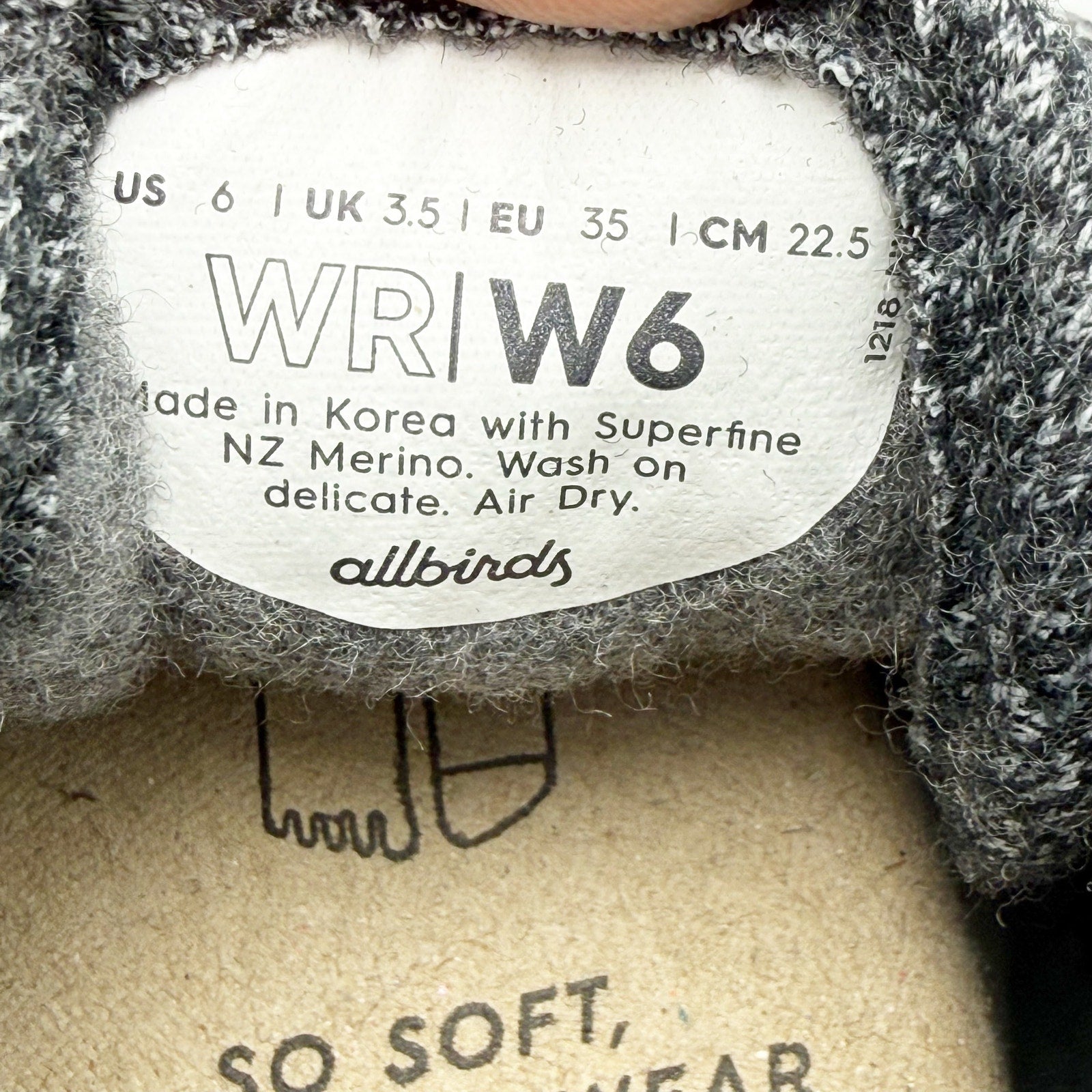 AllBirds Womens Wool Runner Sneakers US 6 EU 36 Natural Grey NIB