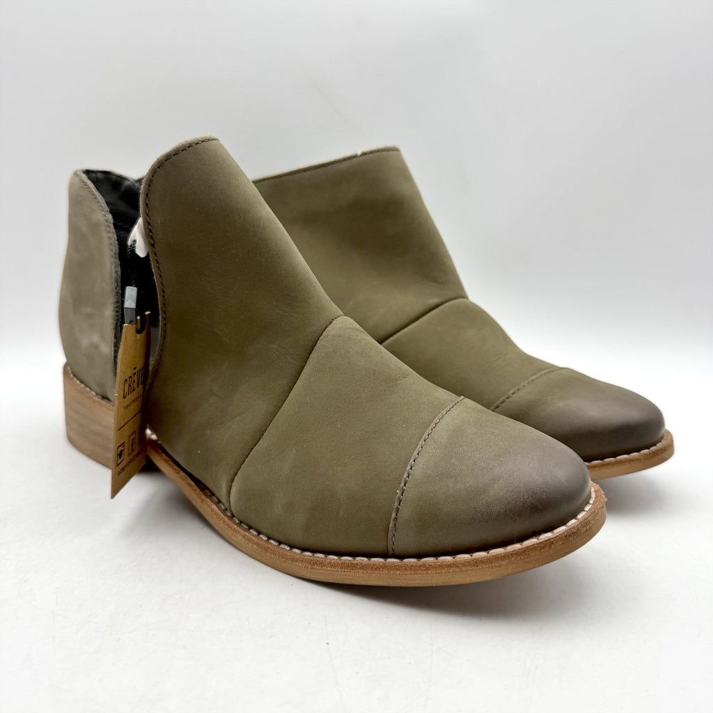Crevo Womens Coralie Ankle Bootie US 8 EU 38.5 Green Leather NWOB