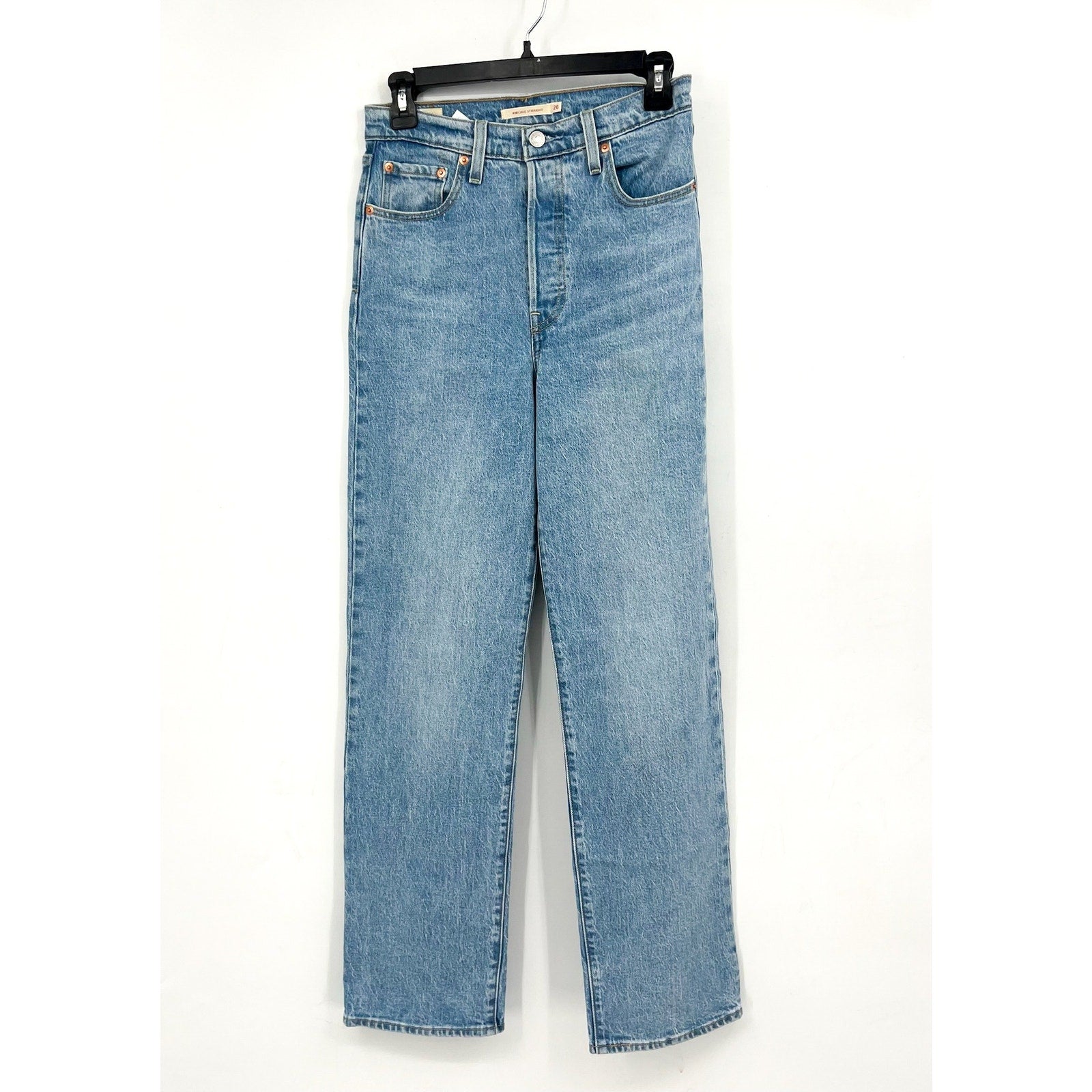 LEVI'S Womens Ribcage Straight Leg Jeans 26x32 Light Wash 79078-0010 EUC