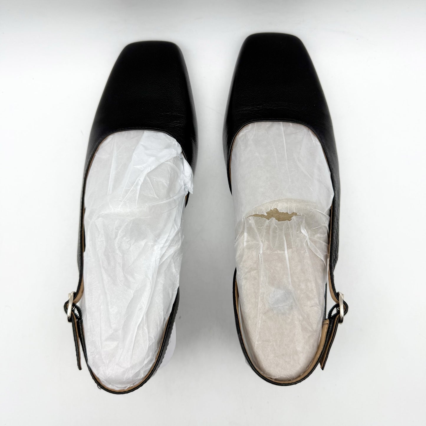 Naturalizer Womens Jayla Low Slingback Heels US 6.5 Wide Black Leather NIB