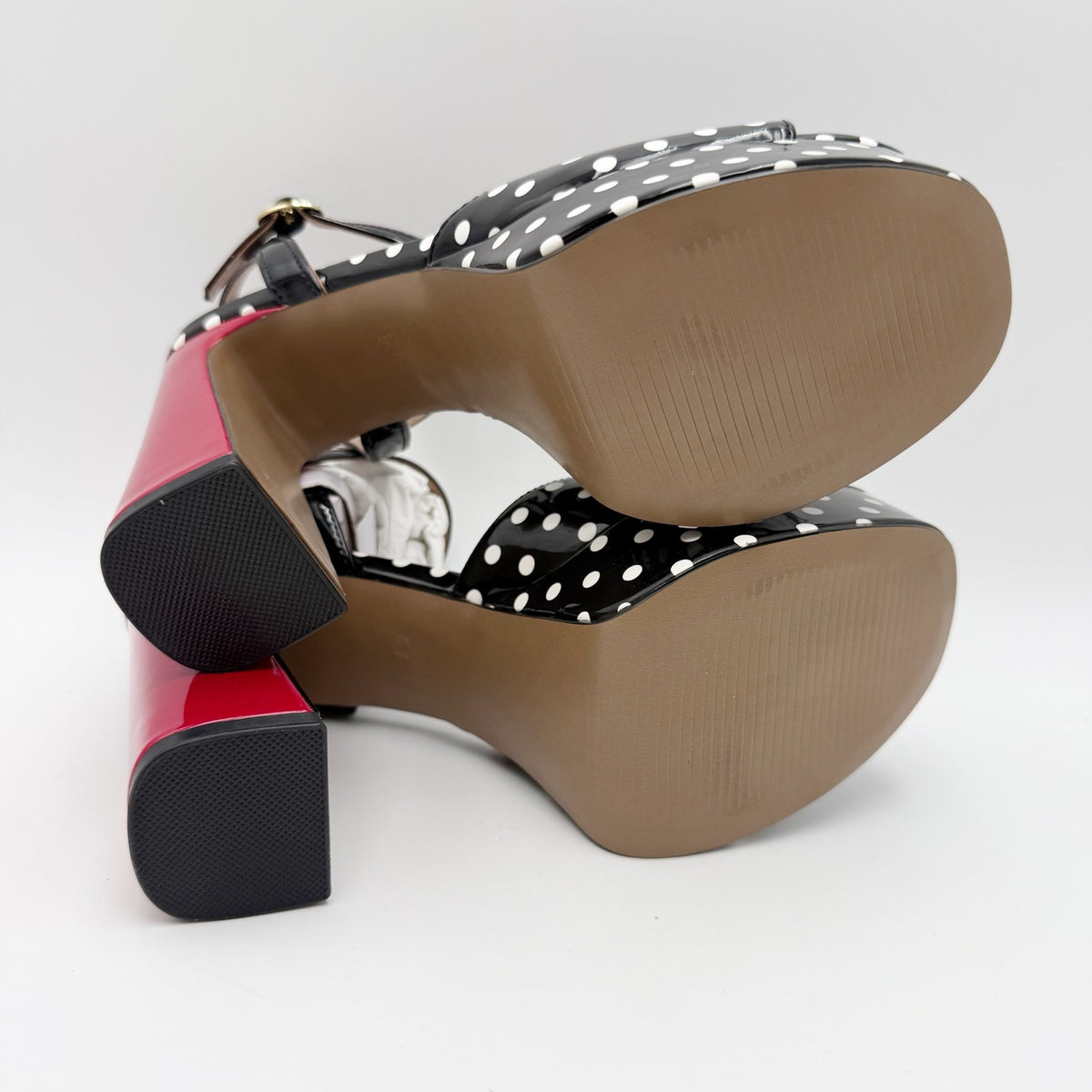 Betsey Johnson Womens Allyson Platform Heel US 6.5 Red Black White Polka Dot NIB