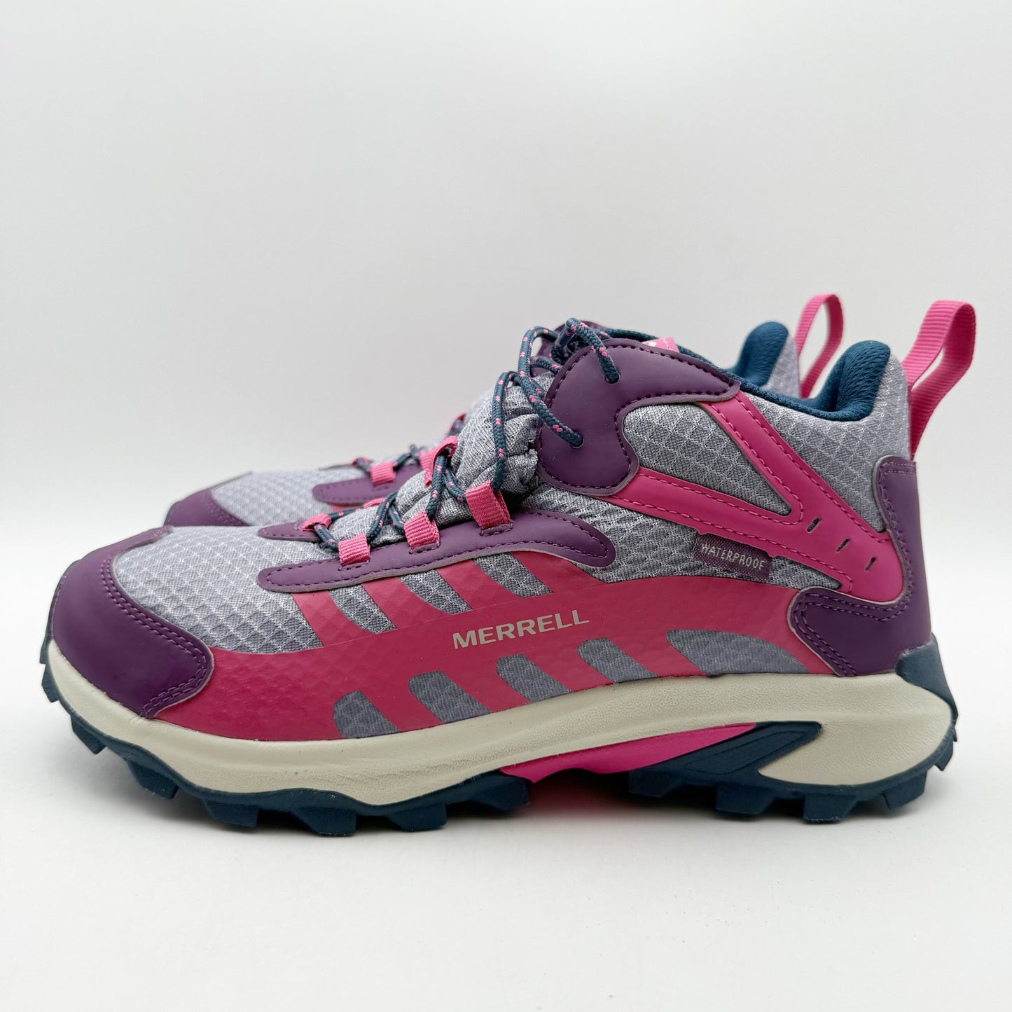 Merrell Kids Moab Speed 2 Mid Hiking Sneakers US 7 M Pink Purple Waterproof NIB