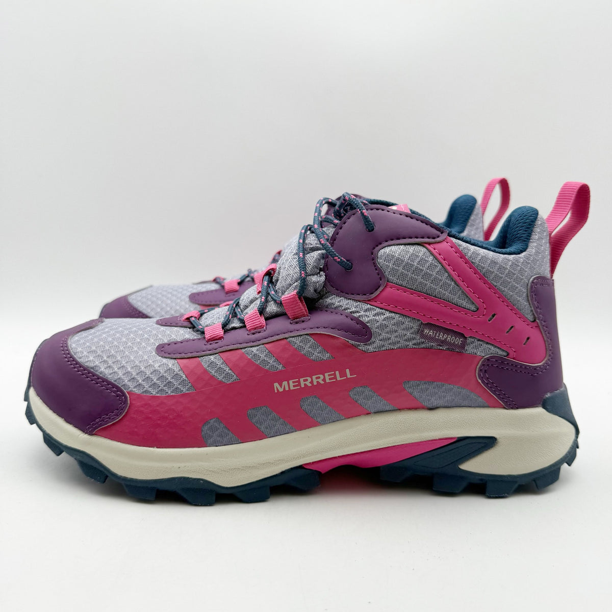 Merrell Big Kids Moab Speed 2 Mid Hiking Shoes US 7 M Pink Purple Waterproof NIB