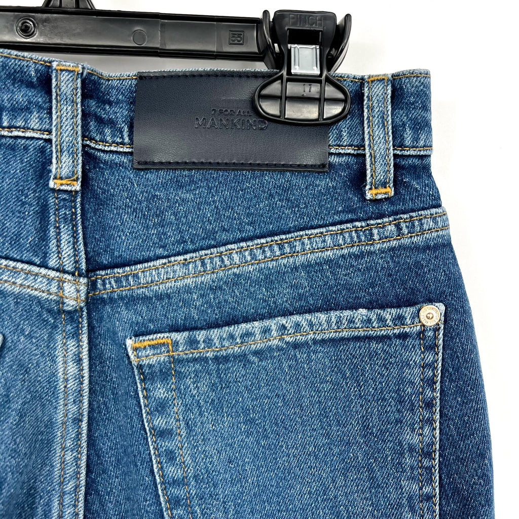 7 FOR ALL MANKIND Womens Logan Stovepipe Cuffed Jeans Size 24 US 0 Blue NWT