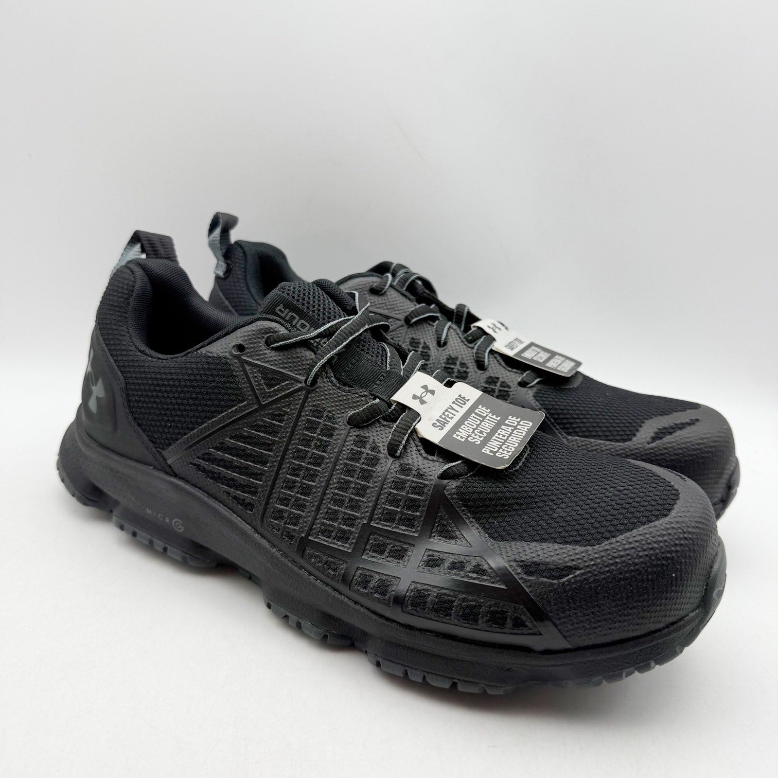 Under Armour Mens Micro G Strikefast Safety Toe Sneakers US 8 Black SR NWT