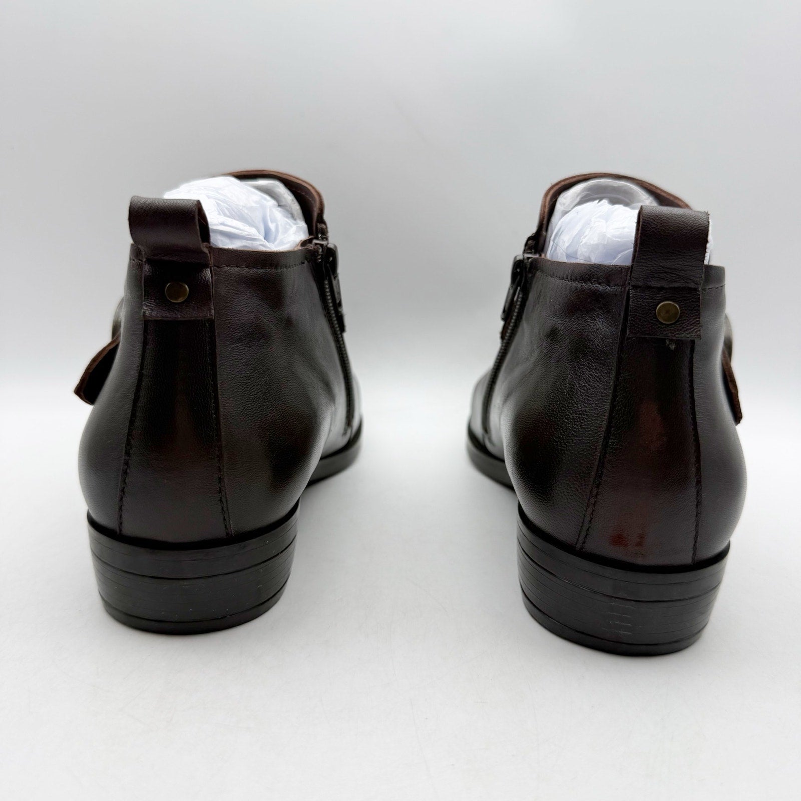 David Tate Womens Maverick Ankle Booties US 6 WW Brown Leather NWOB