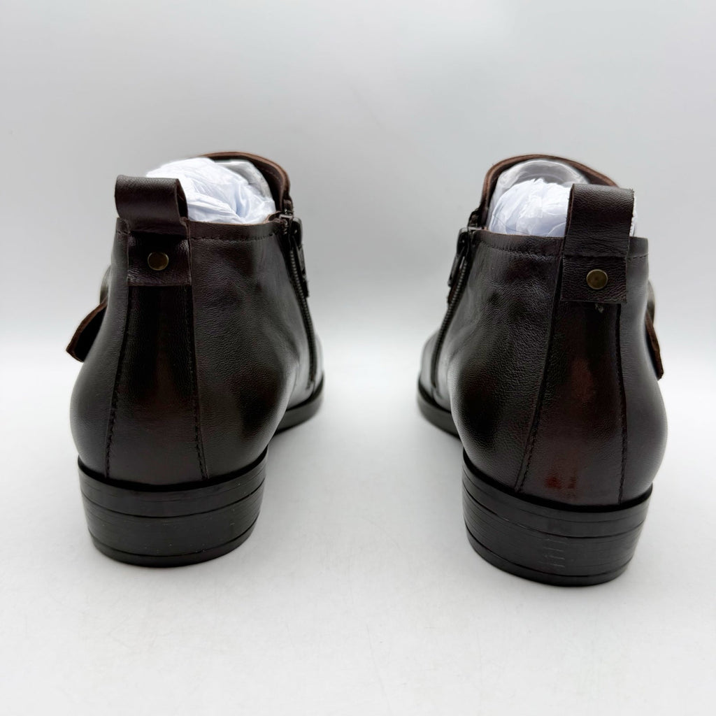 David Tate Womens Maverick Ankle Booties Size 6 WW Brown Leather NWOB