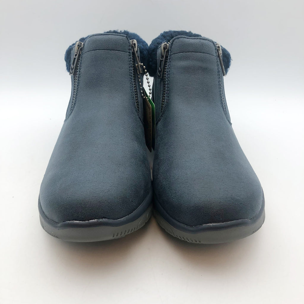 Skechers Women Easy Going Ankle Boots US 7.5 Navy Blue Water Repellent Lined NIB