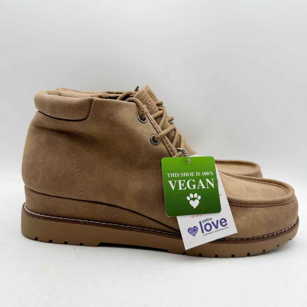 Skechers Womens Chill Wedge Booties US 10 EU 40 Light Brown Vegan Suede NWT