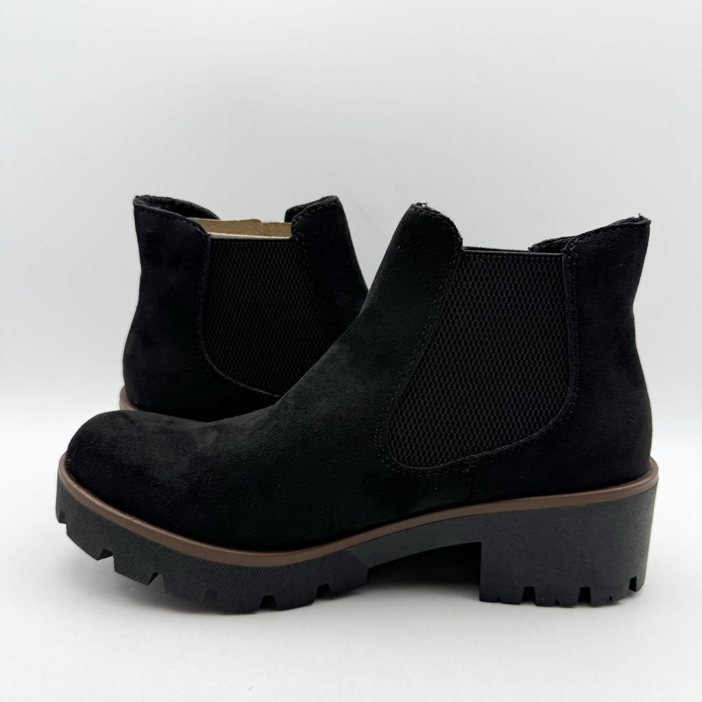 Rieker Womens Amalia 65 Chelsea Ankle Boots EU 40 US 8.5 Black Vegan Suede NIB