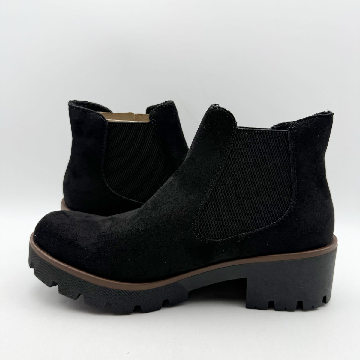 Rieker Womens Amalia 65 Chelsea Ankle Boots EU 40 US 8.5 Black Vegan Suede NIB