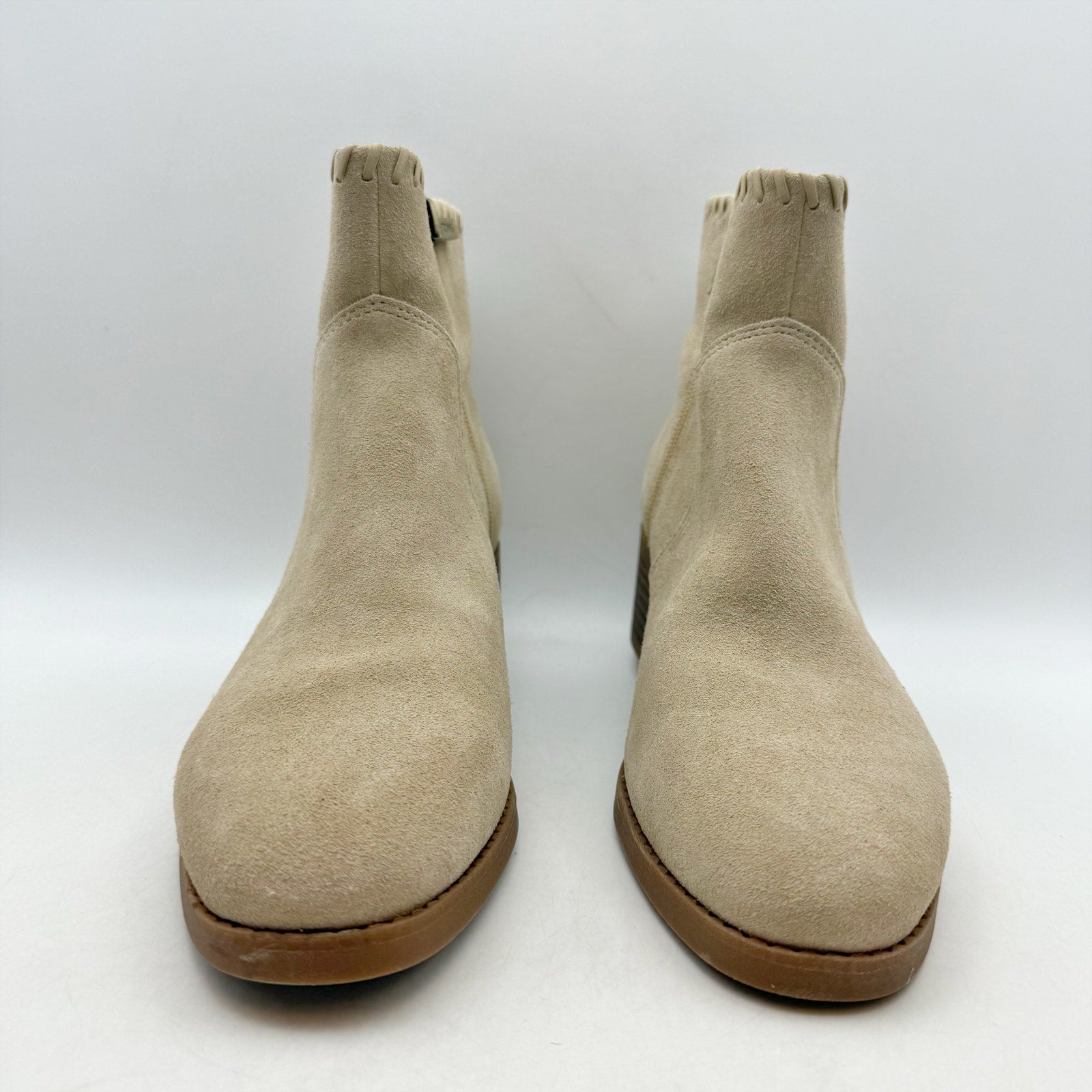 TOMS Womens Delilah Ankle Booties US 7.5 EU 38 Tan Suede Water Repellent NWOB