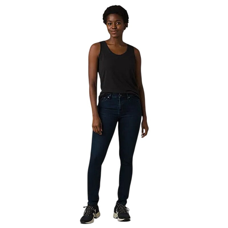 Prana Womens Sienna Skinny Jeans 27x28 US 4 Deep Blue Stretch Denim Mid Rise NWT