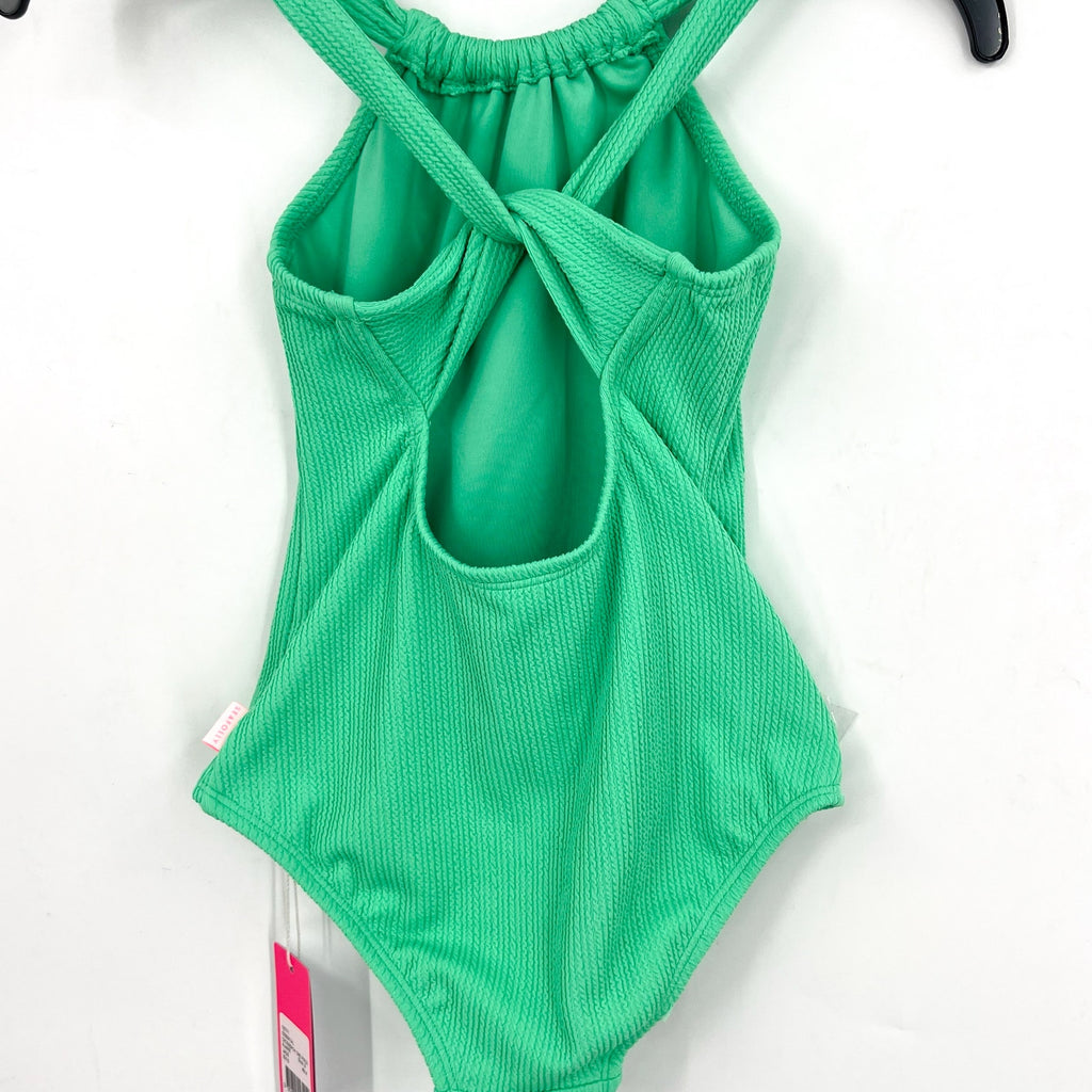 SEAFOLLY Girls Essential Crossback One Piece US 8 Jade Green High Neck NWT