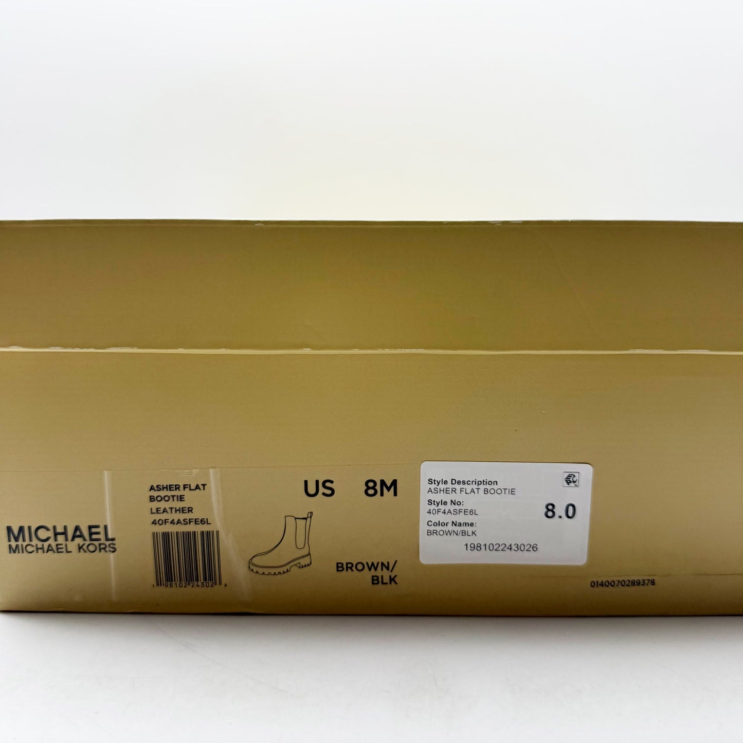 Michael Michael Kors Womens Asher Bootie US 8M Black Brown Leather Lug Ankle NIB