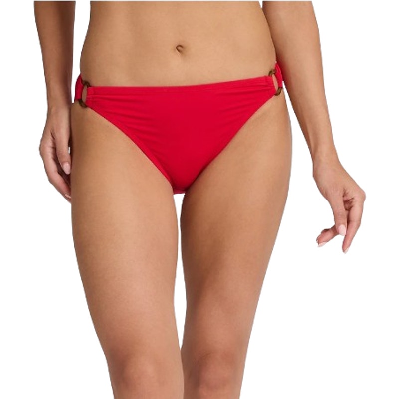 TOMMY BAHAMA Pearl Hipster Ring Bikini Bottom Medium Red Coral UPF 50+ NWOT