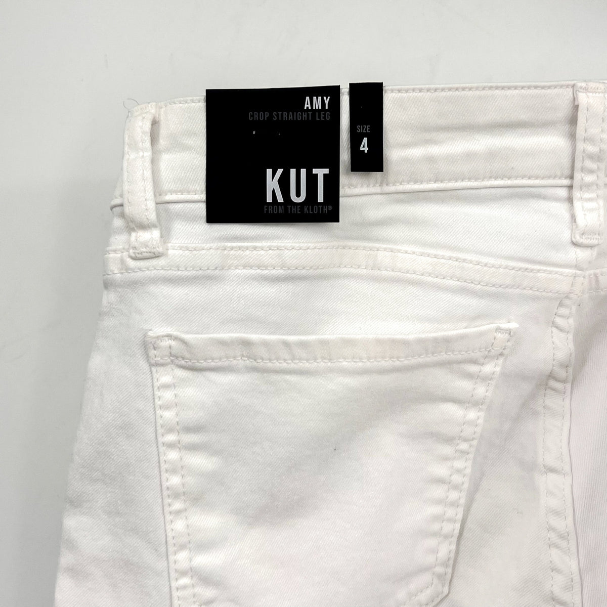 KUT FROM THE KLOTH Amy Crop Straight Leg Jeans Size 4 White Mid Rise NWT