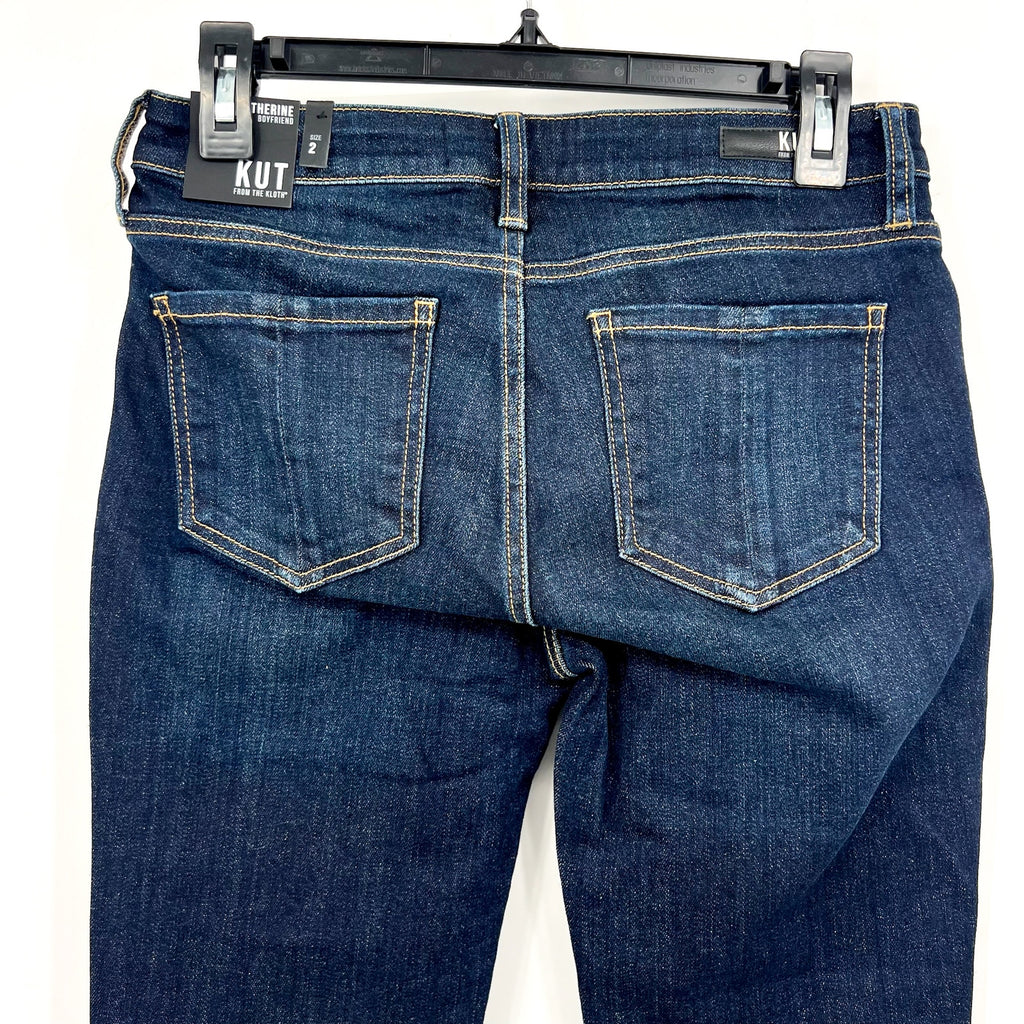 KUT FROM THE KLOTH Catherine Boyfriend Jeans Size 2 Dark Blue Wash NWT