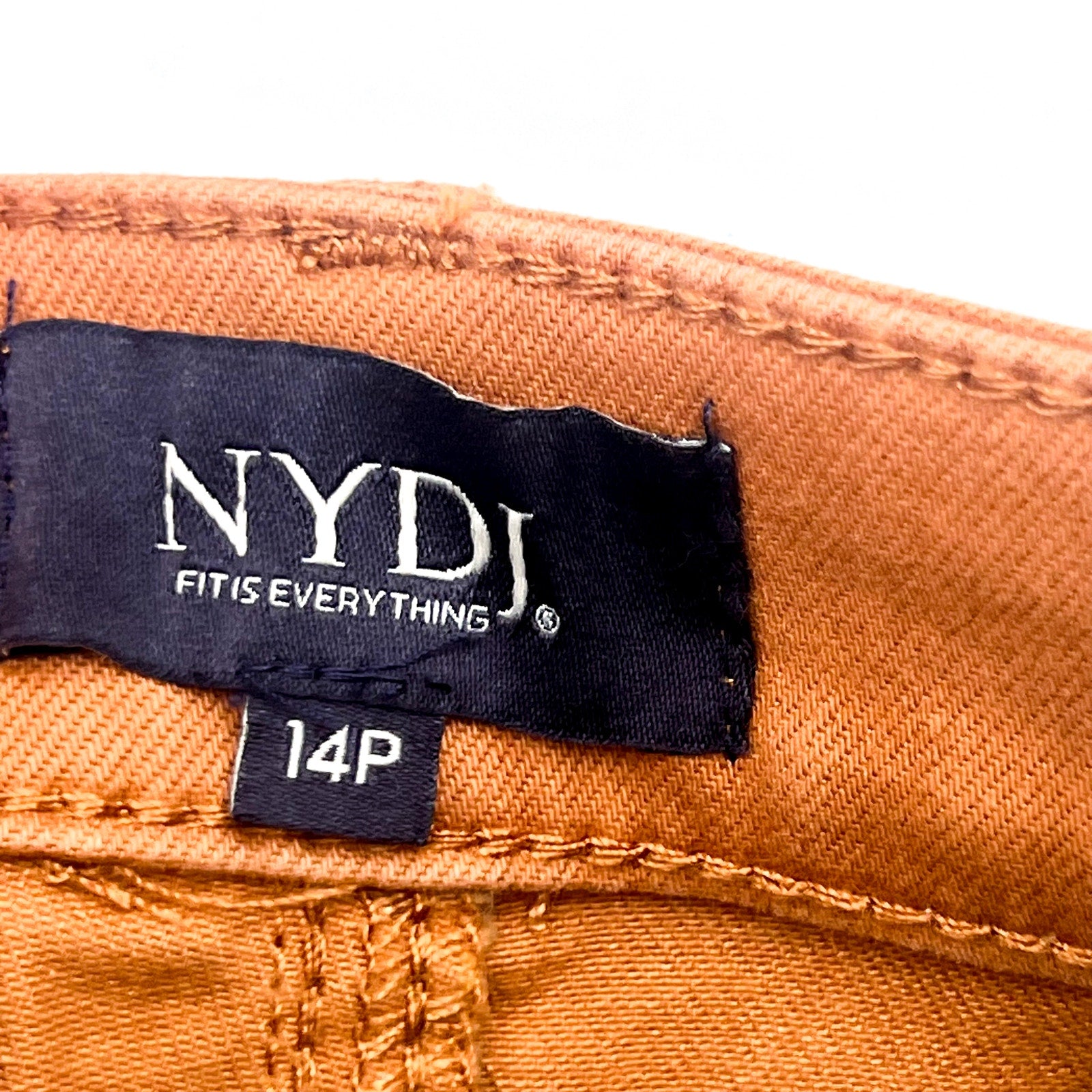 NYDJ Womens Margot Girlfriend Jeans Size 14 PETITE Rust Brown Straight Leg NWT