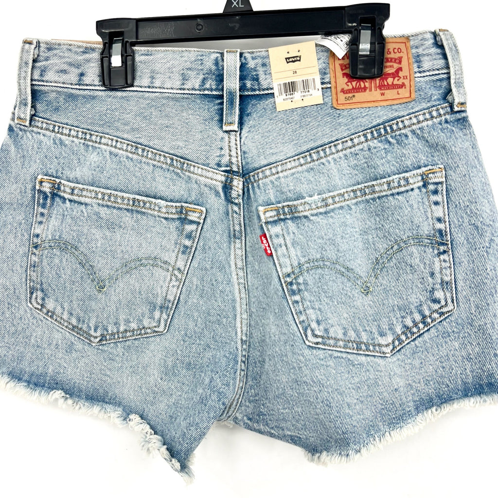 LEVI'S Womens 501 Original Fit Denim Shorts Size 28 US 6 Blue 56327-0407 NWT