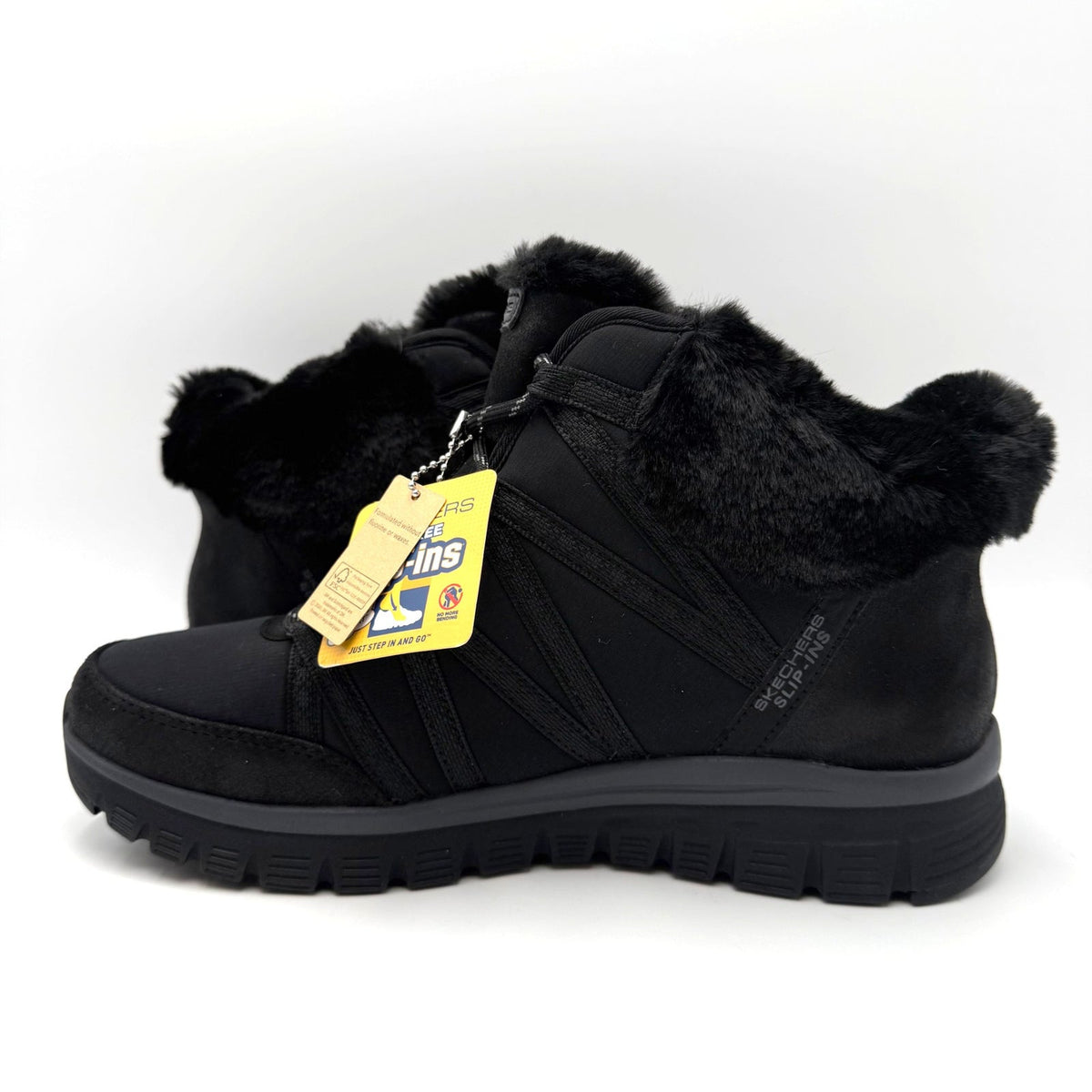 Skechers Womens Slip-ins Graceful Cozy Strolls Ankle Bootie Size 8.5 Black NWT