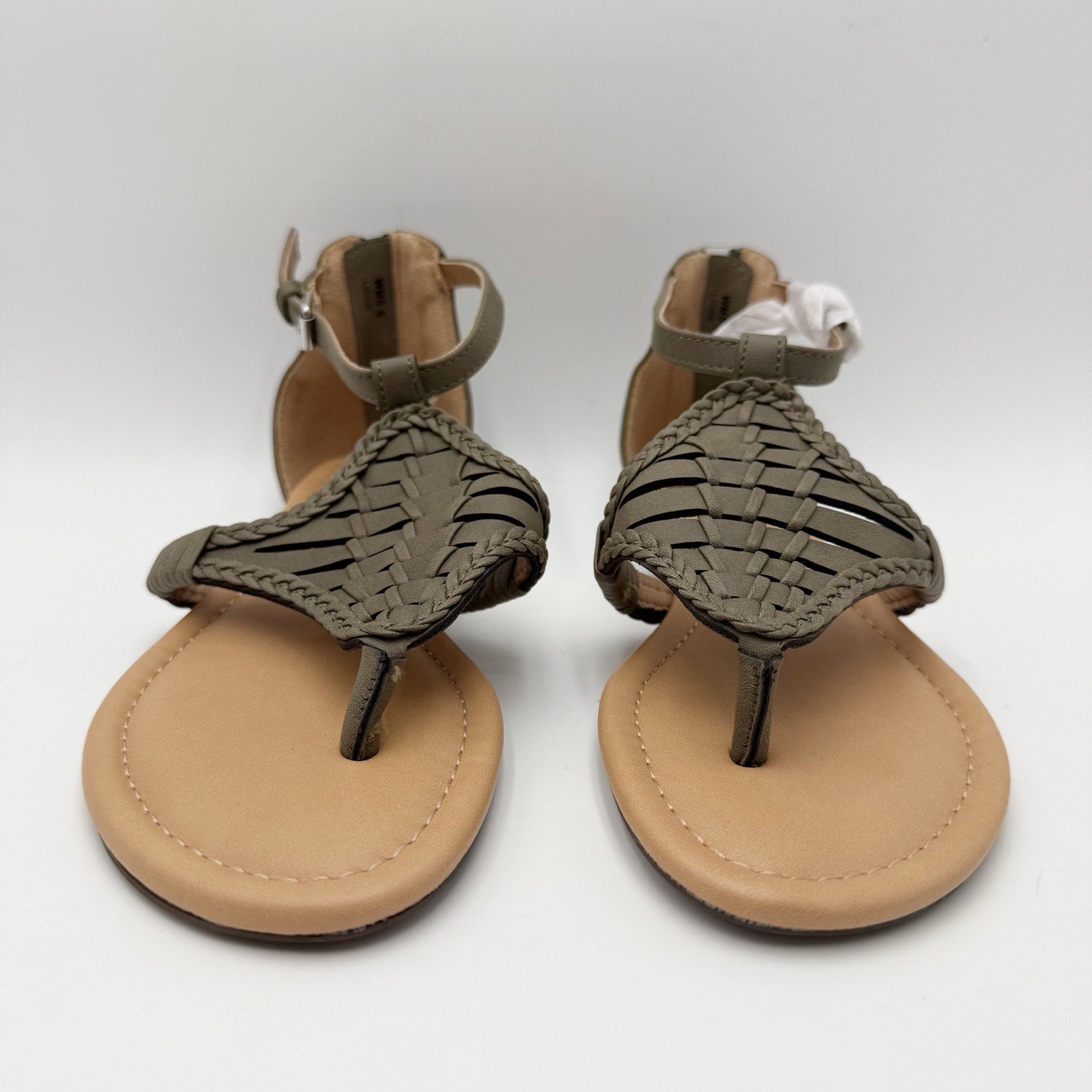 DV by Dolce Vita Womens Lissie Woven Thong Sandals Size 6 Olive Green Flats NWOB